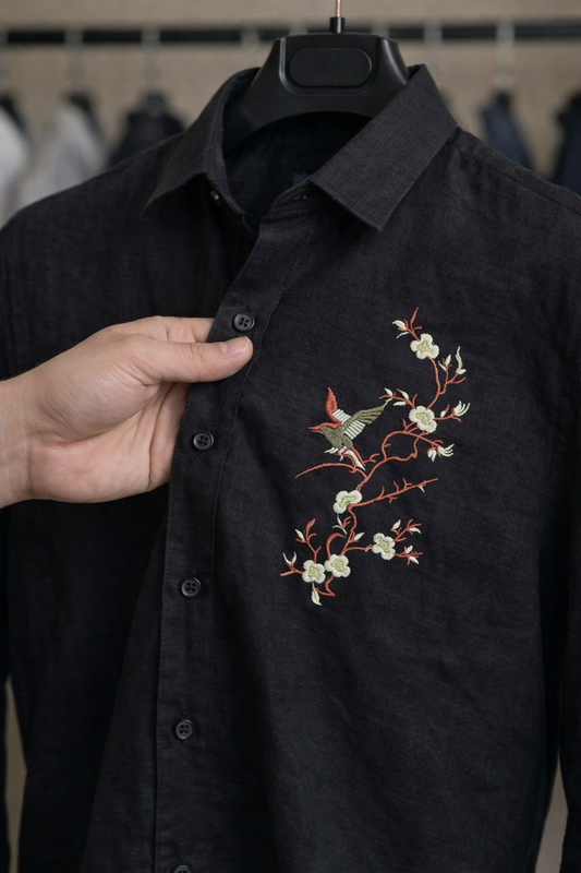 Afterdark Blossom Embroidered Shirt